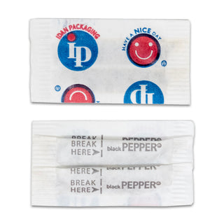 Black Pepper Packets. 3000 ct. Individual Pepper Packets. by Happy Face – .5 Gram packet, Pack of 3000, Model 6023