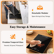 FYY Electric Warming Tray, 13 Temperature Settings, 3-Panel Black