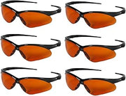 KLEENGUARD V30 Nemesis Safety Glasses/Sunglasses 19642 Black Frame, Copper Blue Shield Lens (6 Pair)