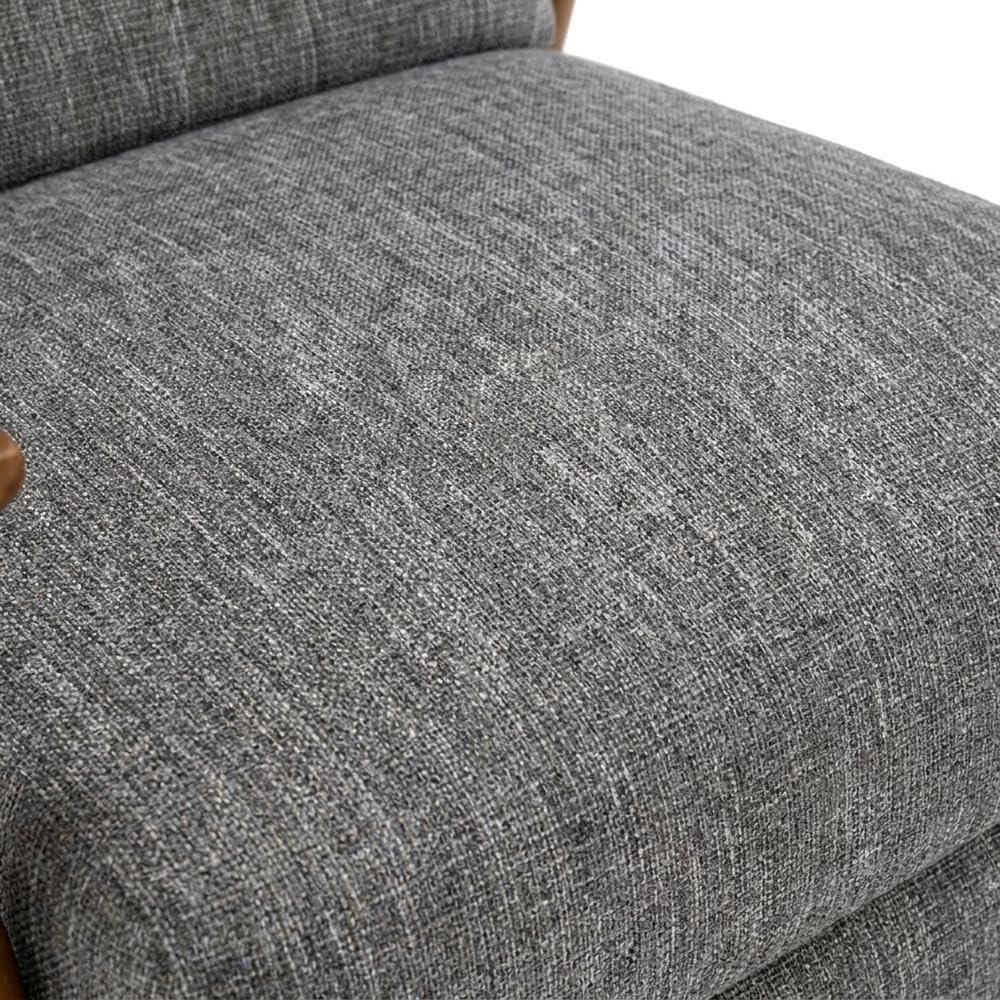 Performance Fabric Recliner with Wood Arms by Furnifact – Performance Fabric, Hardwood and plywood frame construction, Grey