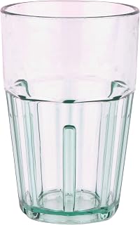 G.E.T. 9910-1-JA-EC Heavy-Duty Shatterproof Faceted Plastic Tumbler, 10 Ounce, Jade (Set of 4)