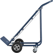 Tilt Back Cylinder Hand Truck with Curved Handle by Global Industrial – 17"L x 20"W x 47"H, Steel, Blue, Model QGR001TB