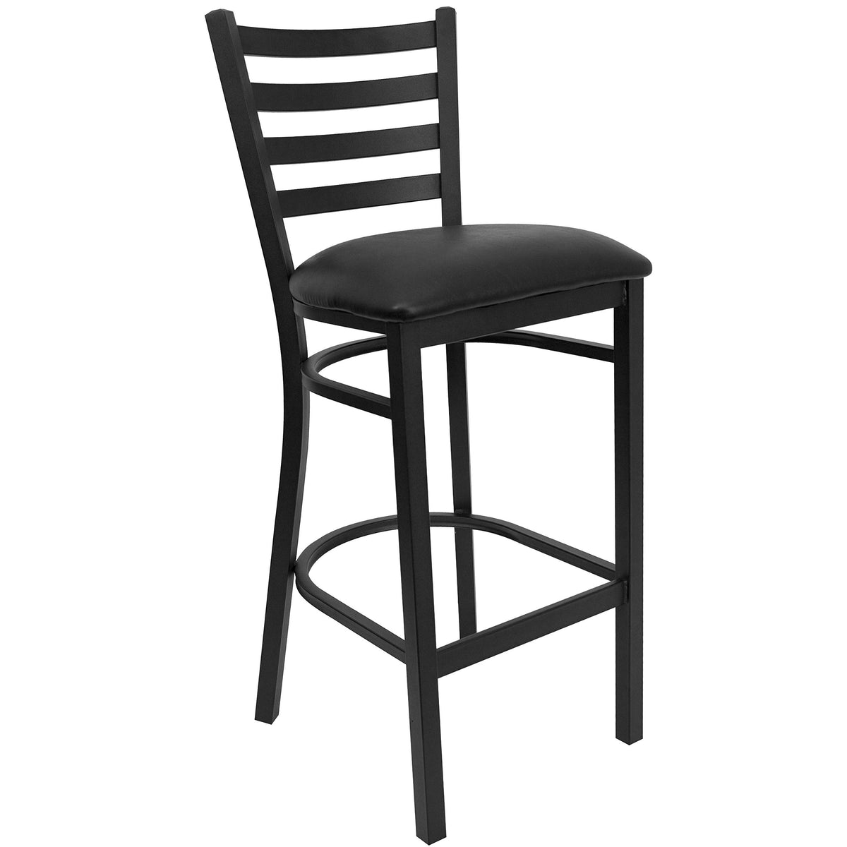 Flash Furniture Black Vinyl Seat/Black Metal Frame / Set of 1 / Contemporary Barstools