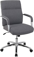 Global Industrial High Back Fabric Task Chair, Charcoal Gray, Fixed Arms, High Back