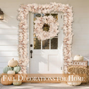Turnmeon Maple Leaf Garland, 6 Ft 2 Pack Grey White, Fall Decor