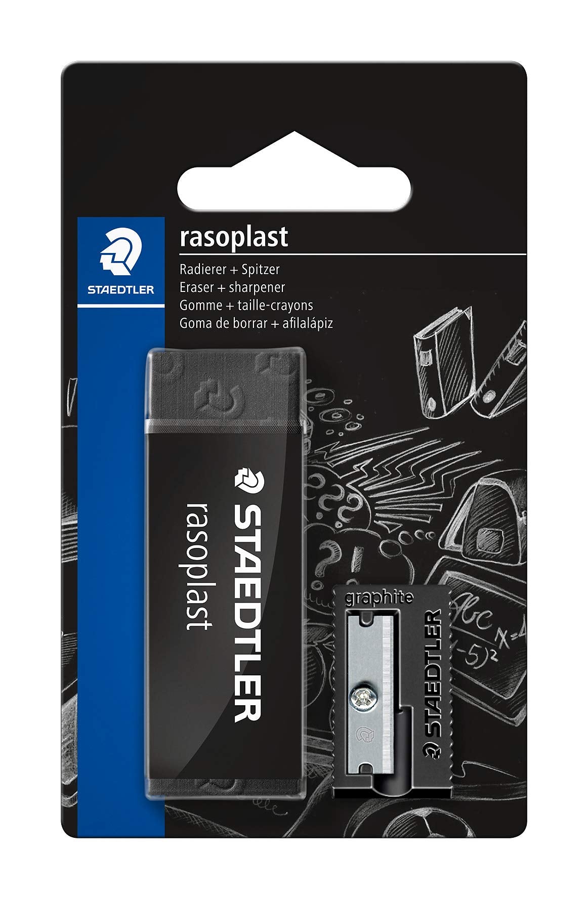 Rasoplast 5269-S1BK Eraser and Sharpener Set - Black by STAEDTLER – 65 x 13 x 23 mm, Paper, Black, Model 4007817524091