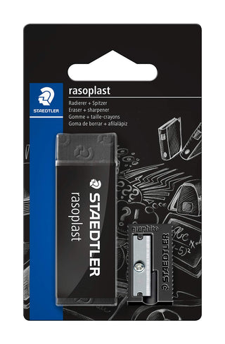 Rasoplast 5269-S1BK Eraser and Sharpener Set - Black by STAEDTLER – 65 x 13 x 23 mm, Paper, Black, Model 4007817524091