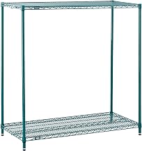 Nexel 2 Tier Wire Shelving Starter Unit, Poly-Green, 60"W x 18"D x 34"H