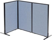 Global Industrial 24-1/4"W x 42" H Freestanding 3-Panel Corner Room Divider, Blue