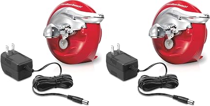 Hamilton Beach Electric Can Opener | Cordless | Rechargeable | Hands-Free Operation | Removable Blade | Red | Pack of 2