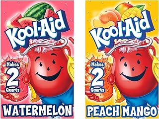 Kool-Aid Unsweetened Drink Mix Duo for Beverage Mixing, Flavored Hydration and Water Flavoring, Watermelon and Peach Mango, 0.14 Ounce, 96 Packets (Variety Pack)