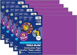 Tru-Ray Construction Paper, Magenta, 12" x 18", 50 Sheets Per Pack, 5 Packs