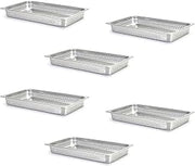 Adcraft Perforated Steam Table/Hotel Pan, Full Size, 2-1/2" Deep, Pack of 6, in Stainless Steel (PP-200F2)