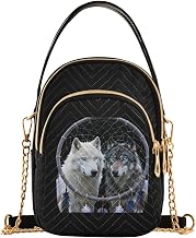 Lightweight Daily Shoulder Bag For Women | Tear Resistant durables Texture Phone Bag Weekend Outdoor Walk Arctic Tribal Wolf Dream