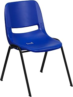 Flash Furniture Hercules Kids 12 in Ergonomic Stack Chair, Black | Black Frame, Ergonomic, Shell Seat, 440 LBS. Weight Capacity
