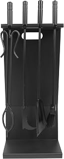 Imex El Zorro 12021-N – Pack of 4 Pieces for Flat Fireplace, Black