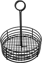 G.E.T. 4-31855 Black Round Stainless Steel Condiment Caddy Iron Polyethylene Coated Table Caddies Collection (Case of 12)
