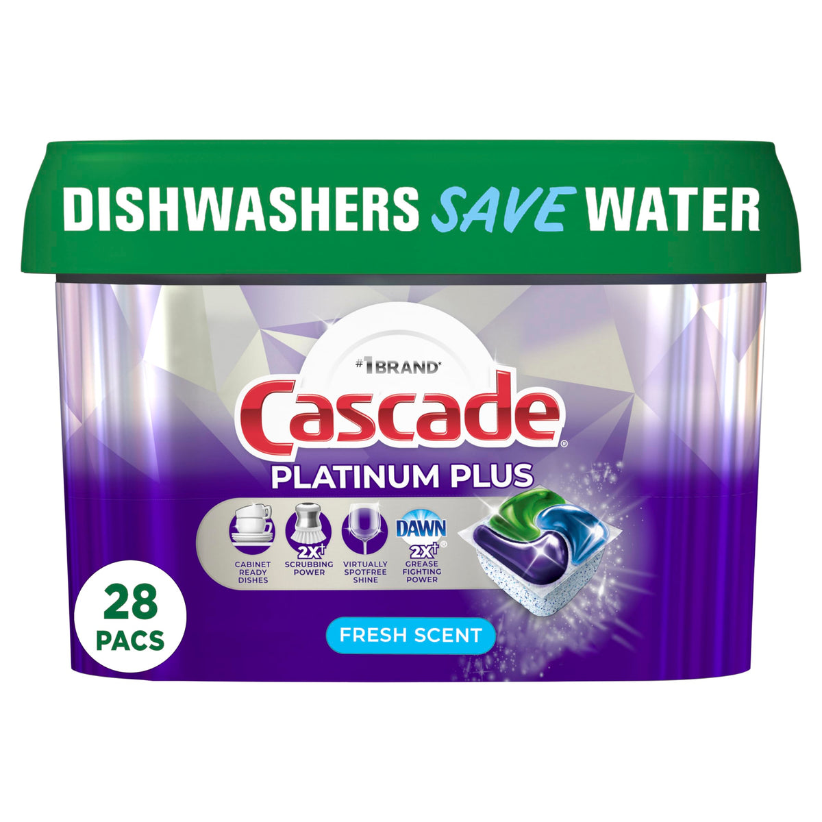 Platinum Plus Dishwasher Pods by Cascade – 28 Count (Pack of 1), No Color, Model 80374826