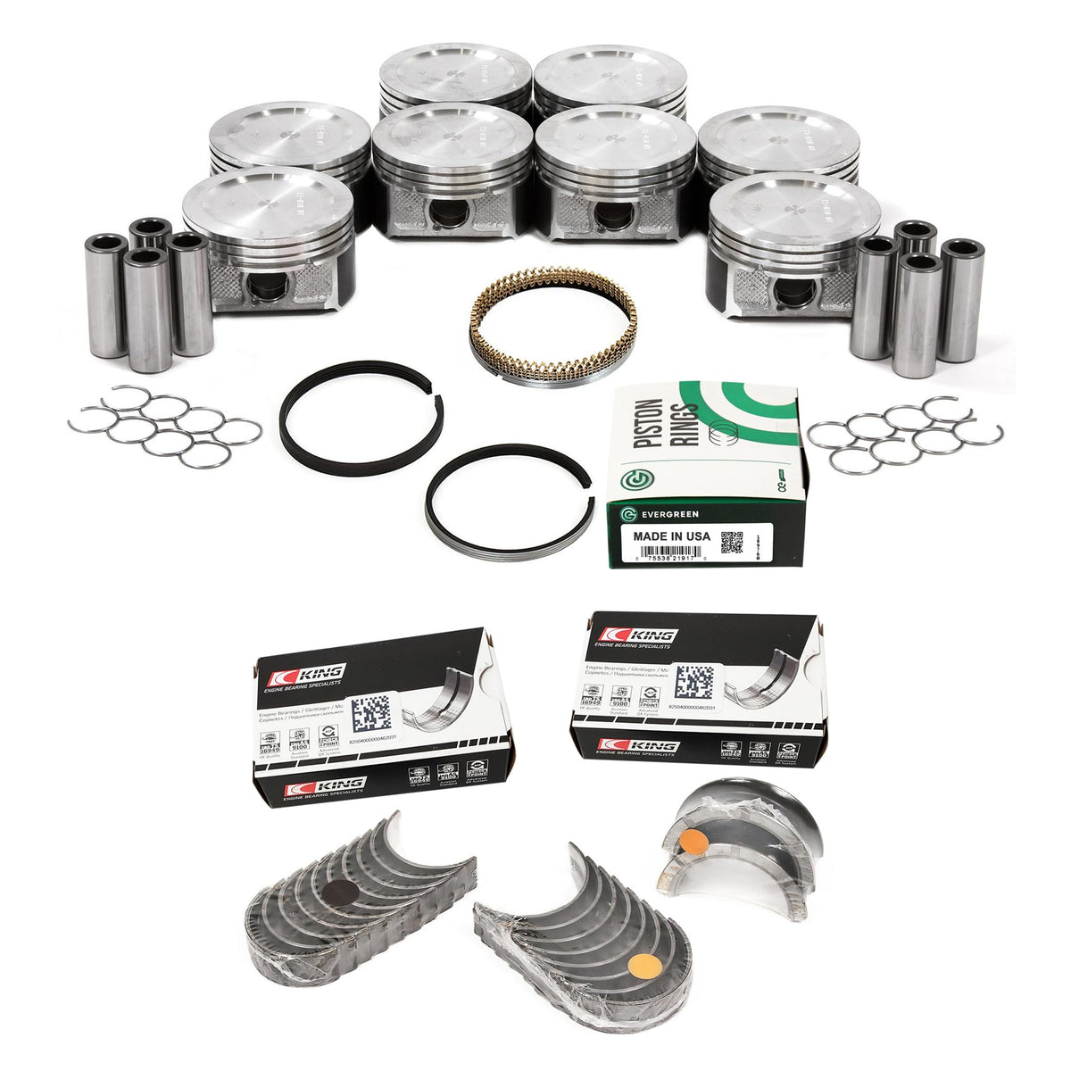 7 Full Gasket Set Pistons Bearings Compatible With/For 97-99 Ford Lincoln 5.4L SOHC Non(PI) by Mizumo Auto – Main Bearings 0.50mm | Rod Bearings 0.50mm, Model MA-9761299551