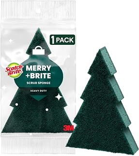 Scotch-Brite Modern Merry Tree Shape Scrub Sponge 1 pack