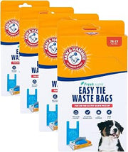 Arm & Hammer 71041 Easy-Tie Waste Bags, Blue, 75 Count - Pack of 4