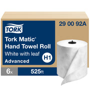 Matic Hand Towel Roll Dispenser by Tork – Plastic, White, Pack of 6