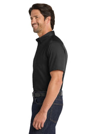 Men's Short Sleeve SuperPro React Twill Button-Down Shirt Deep Black by Port Authority – X-Large, Stain, Deep Black, Model W809