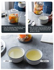 MeiAoJia Gravy Fat Separator, 1000ml Borosilicate Glass with Strainer, Transparent