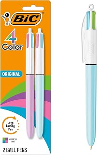 BIC 4 Color Ballpoint Pen, Assorted Ink, 2-Count