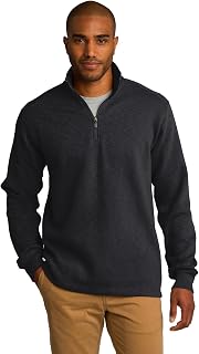 Port Authority Men's Slub Fleece 1/4 Zip Pullover S Black