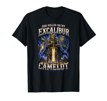 Pulled On My Excalibur Until I Camelot Funny Frog Meme Humor T-Shirt by Unhinged Frog Meme Merch Store – Black, Model CZ5X3ENNBBJ