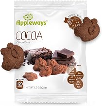 Appleways Whole Grain Cocoa Crispy Bites, All-Natural Individually Wrapped Crispy Chocolate Dark Cocoa Mini Bites, Made in USA, 108 Count, 1.0 Oz