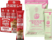 The Frozen Bean Cookie Butter Frappe & Latte Instant Mix (20 Sticks) - The Harmony Matcha Strawberry (10 Sticks)