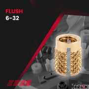 E-Z LOK 6-32 Pack of 50 / 6-32 / brass Press-In Inserts