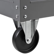 2 Shelf Deep Tray Steel Stock Cart by Global Industrial – 3"L x 24"W x 32"H, 12-Gauge Steel, Gray, Model 988843