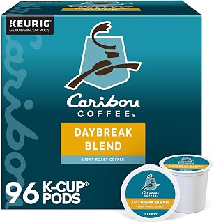 Caribou Coffee Daybreak Blend Keurig Single-Serve K-Cup Pods, Light Roast, 24 Pods Per Pack, Case Of 4 Packs