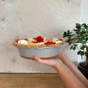 Mora Ceramic Pie Dish, 9 Inch Deep Fluted, Earl Grey