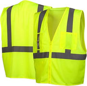 Pyramex RVZ21 Series Vest Class 2 Economy Vest with Clear Pocket - Hi Vis Lime