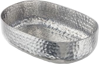 American Metalcraft ABHS69 Hammered Aluminum Entrée Basket, Oval, Silver, 48-Ounces