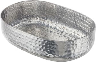 American Metalcraft ABHS69 Hammered Aluminum Entrée Basket, Oval, Silver, 48-Ounces