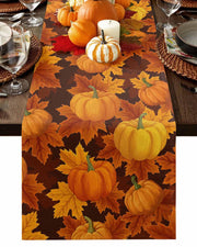 Love Home Burlap Linen Table Runner, 13 x 36 Inches, Pumpkin