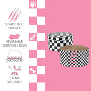 THE LICKER STORE Checker Black/White / 12" / Modern;Mid-Century;Classic;Transitional;Traditional;Cottage;Casual Scratching Pads