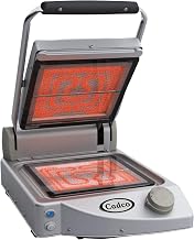 Cadco Single Clamshell Grill, Clear Glass-Ceramic Grill Surfaces