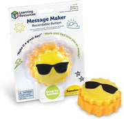 Learning Resources Message Maker Recordable Button Sunshine, SEL Toys, Classroom Must Haves, Teacher Supplies, Gifts for Boys and Girls, Speech Materials, Ice Breaker