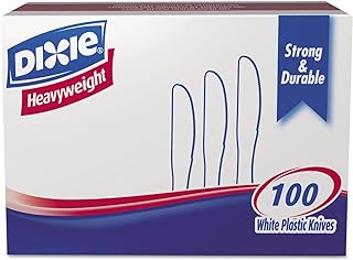 Dixie 7.5" Heavy-Weight Polystyrene Plastic Knife by GP PRO (Georgia-Pacific), White, KH207CT, 1,000 Count (100 Knives Per Box, 10 Boxes Per Case)