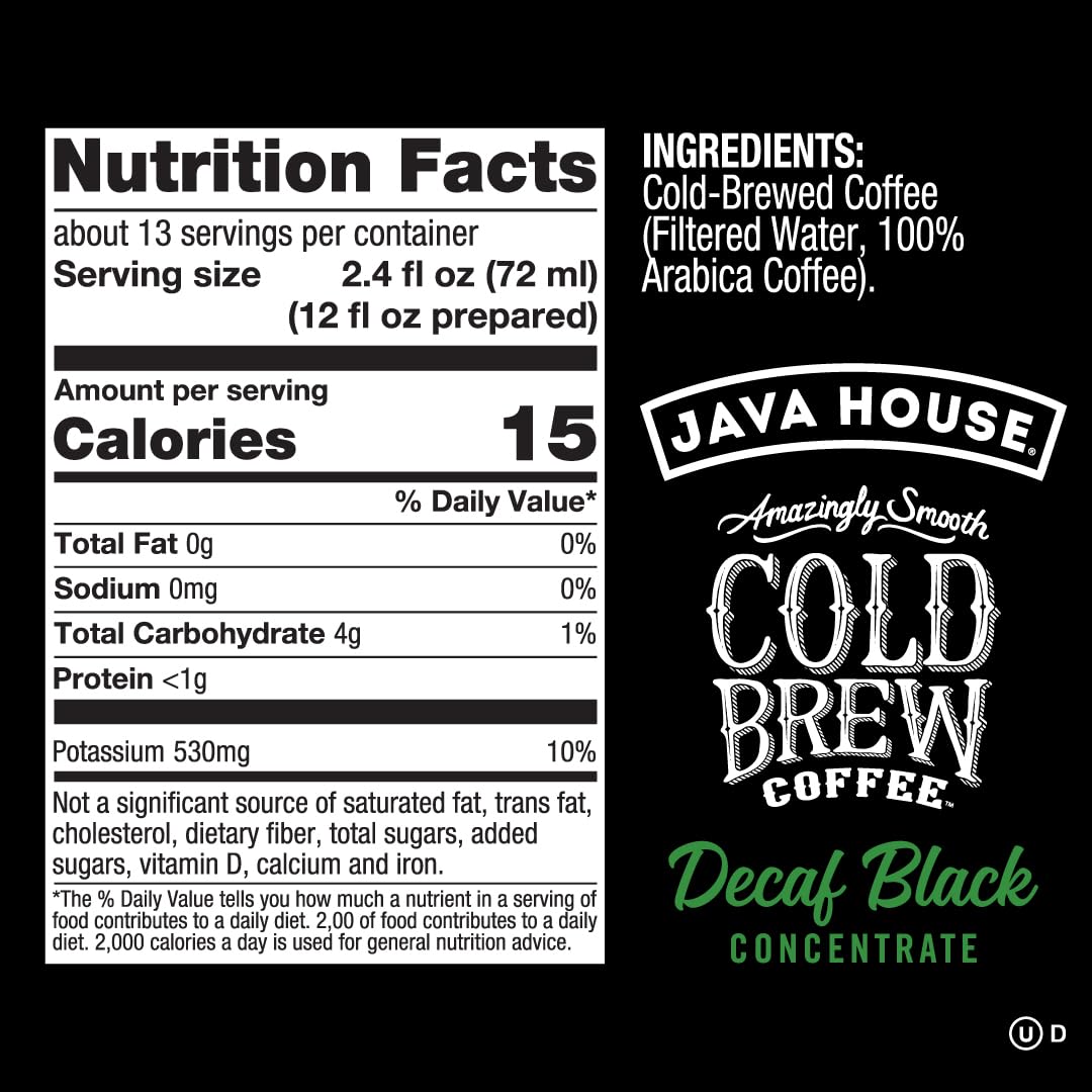 Java House Decaf / 32 Fl Oz (Pack of 1) / 1 Iced Coffee & Cold-Brew