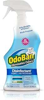 OdoBan Ready-to-Use Disinfectant and Odor Eliminator, Made in the USA, Fresh Linen Scent, 32 Ounce Spray Bottle