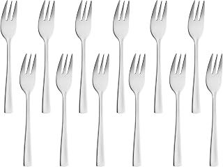 Amefa Atlantic Cake Forks, 18/10 Stainless Steel, Mirrored Finish, 5.88 Inch, Set of 12