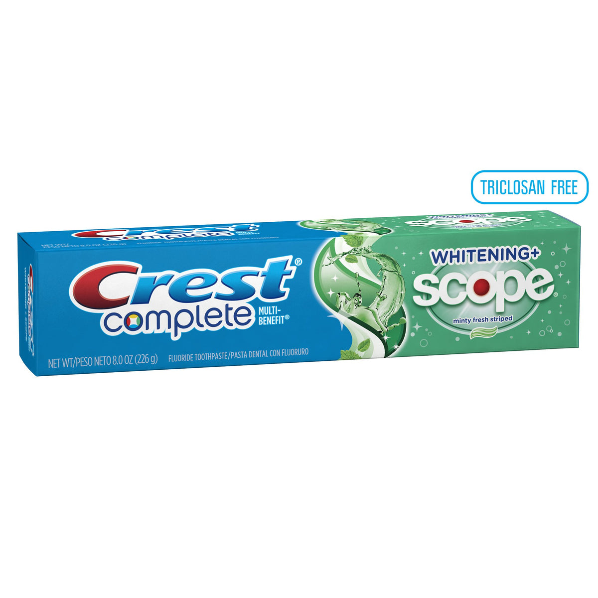 Complete Whitening Plus Scope Minty Fresh Toothpaste by Crest – 8 Ounce (Pack of 4), Pack of 4, Model 84838130