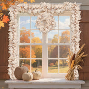 Turnmeon Maple Leaf Garland, 6 Ft 2 Pack Grey White, Fall Decor